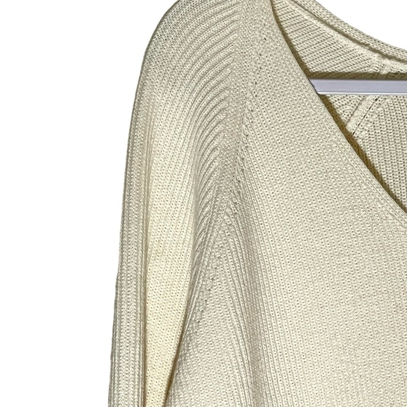 Athleta Ivory Switchback Merino Wool Cotton Blend Sweater Oversized sz Small - Picture 4 of 11